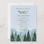 冬の山の木の風景リハーサルディナー 招待状 (正面)
