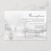 冬の山の森の結婚式のレセプション エンクロージャーカード (正面)