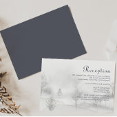 冬の山の森の結婚式のレセプション エンクロージャーカード