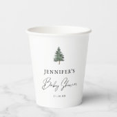 冬の山の森の赤ちゃんシャワー 紙コップ (裏面)