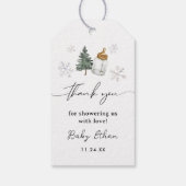 冬の山の赤ちゃんシャワーありがとう ギフトタグ (裏面)