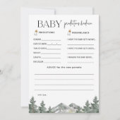 冬の山の赤ちゃんシャワー予測とアドバイス 招待状 (正面)