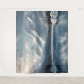 冬の山の雪の風景タペストリー背景 タペストリー (正面)