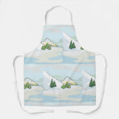 冬の山の雪の風景 エプロン (正面)