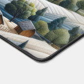 冬の山の風景のアートワーク デスクマット (コーナー)