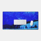 冬の山の風景芸術的絵画 デスクマット (キーボード&マウス)