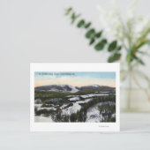 冬の山サドルバックの表示 ポストカード (スタンド正面)