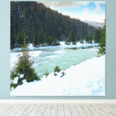 冬の山川 キャンバスプリント (インサイチュ (ウッドフロア))