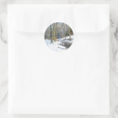 冬の山景色 ラウンドシール (バッグ)