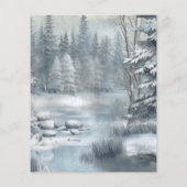 冬の山林での結婚式招待状 (裏面)