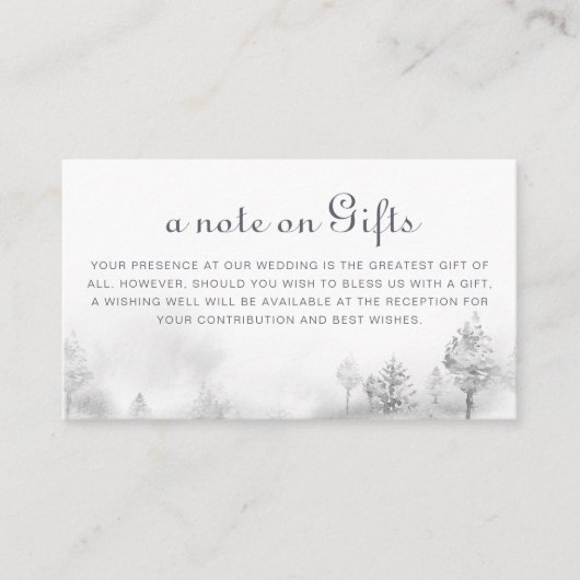 冬の山林結婚の願い事 エンクロージャーカード (正面)