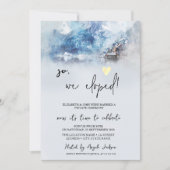 冬の山湖での結婚式、駆け落ちスタイル 招待状 (正面)