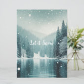 冬の山湖に降る雪 シーズンカード (スタンド正面)