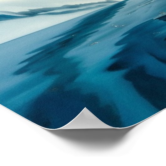 冬の山湖 ポスター (角)