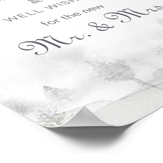 冬の山結婚のアドバイスと願い ポスター (角)