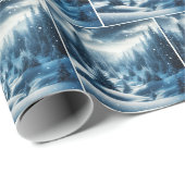 冬の山谷に立つ松の木 ラッピングペーパー (ロールコーナー)