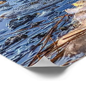 冬の山4k壁紙シンプルランドスケープ写真 ポスター (角)