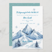 冬の山50歳の誕生日の招待状 招待状 (正面/裏面)