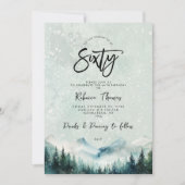 冬の山60th誕生日の招待 招待状 (正面)