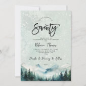 冬の山70th誕生日の招待 招待状 (正面)