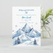 冬の山70th誕生日の招待 招待状 (スタンド正面)