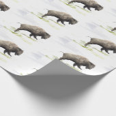 冬の嵐のバイソン ラッピングペーパー (角)