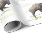 冬の嵐のバイソン ラッピングペーパー (ロールコーナー)