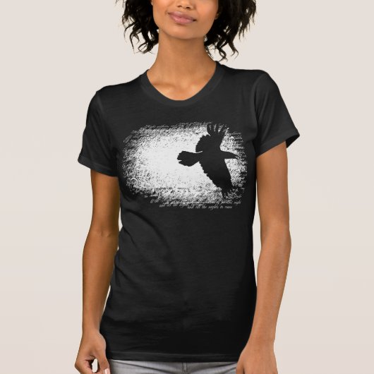 冬の嵐のワタリガラスの白II Tシャツ (正面)