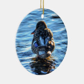 冬の川でマラードダック – 野生動物写真 セラミックオーナメント (右)