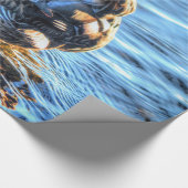 冬の川でマラードダック – 野生動物写真 ラッピングペーパー (角)