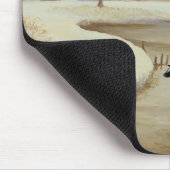 冬の川の牛 マウスパッド (コーナー)