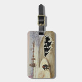 冬の川の牛 ラゲッジタグ (正面縦)