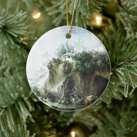 冬の川の風景、フランチェスコ・フォシ セラミックオーナメント (ツリー)