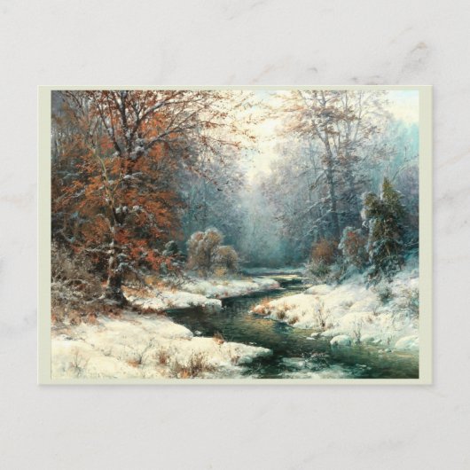 冬の川の風景 ポストカード (正面)