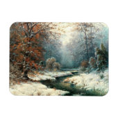 冬の川の風景 マグネット (横)