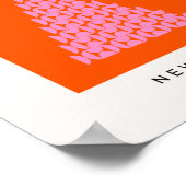 冬の市場02クリスマスツリーピンクとオレンジ ポスター (角)