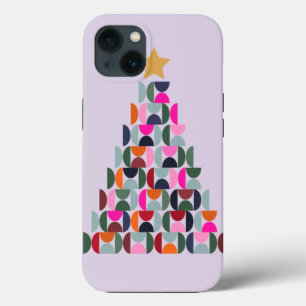 冬の市場04クリスマスツリーパープルホリデー iPhone 13ケース