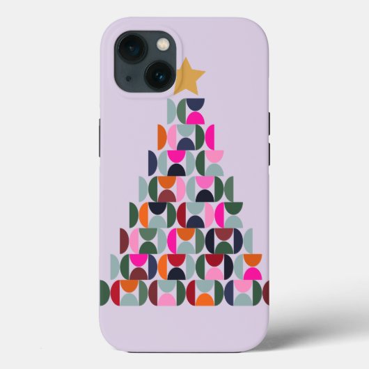 冬の市場04クリスマスツリーパープルホリデー Case-Mate iPhoneケース (裏面)
