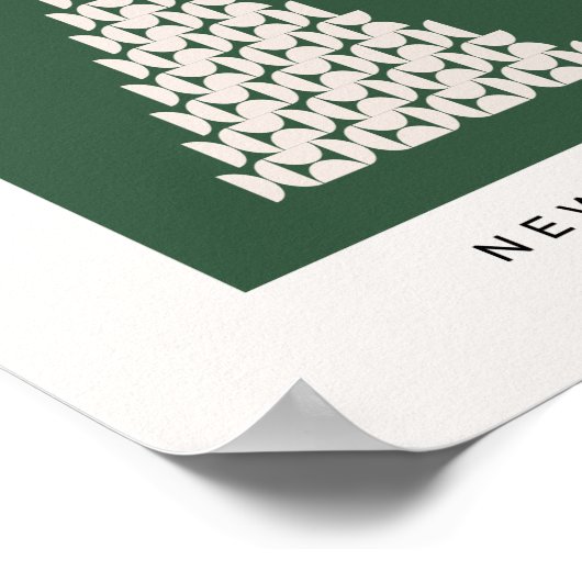 冬の市場07ヴィンテージグリーンクリスマスツリー ポスター (角)