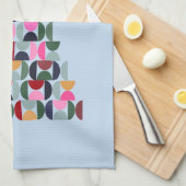 冬の市場10カラフルクリスマスツリー キッチンタオル (四つ折り)