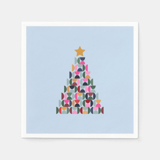 冬の市場10カラフルクリスマスツリー スタンダードカクテルナプキン (正面)