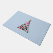 冬の市場10カラフルクリスマスツリー ドアマット (アングル)