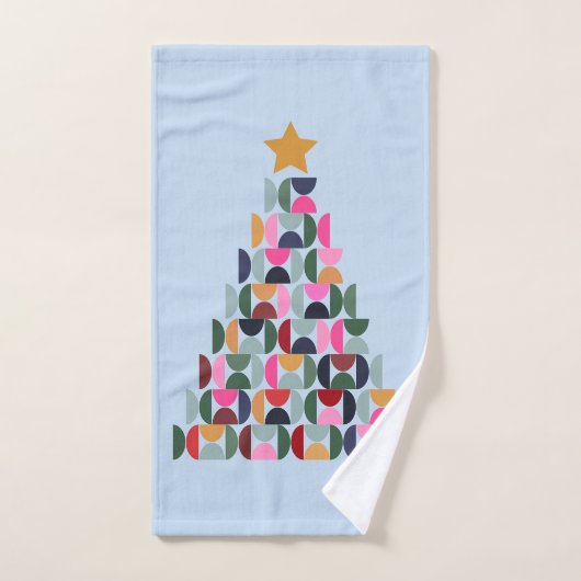 冬の市場10カラフルクリスマスツリー バスタオルセット (ハンドタオル)