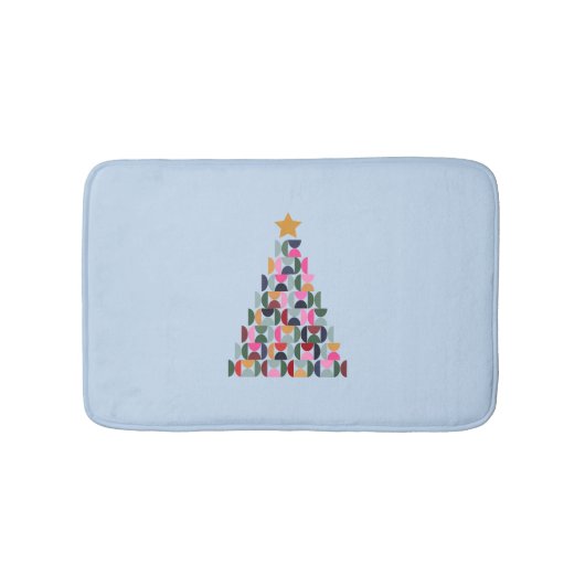 冬の市場10カラフルクリスマスツリー バスマット (正面)