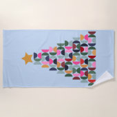 冬の市場10カラフルクリスマスツリー ビーチタオル (正面)