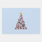 冬の市場10カラフルクリスマスツリー ラッピングペーパーシート (正面)