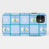 冬の市松模様の雪だるまと雪の結晶 Case-Mate iPhoneケース (裏面(横))