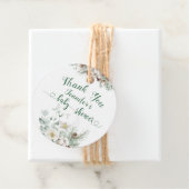 冬の常緑の松の木の赤ちゃんシャワー フェイバータグ (インサイチュ)