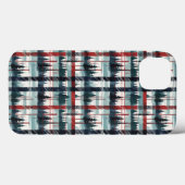 冬の常緑の森の格子状暗赤色と緑色 Case-Mate iPhoneケース (裏面 (横))
