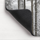 冬の常緑の森林 マウスパッド (コーナー)